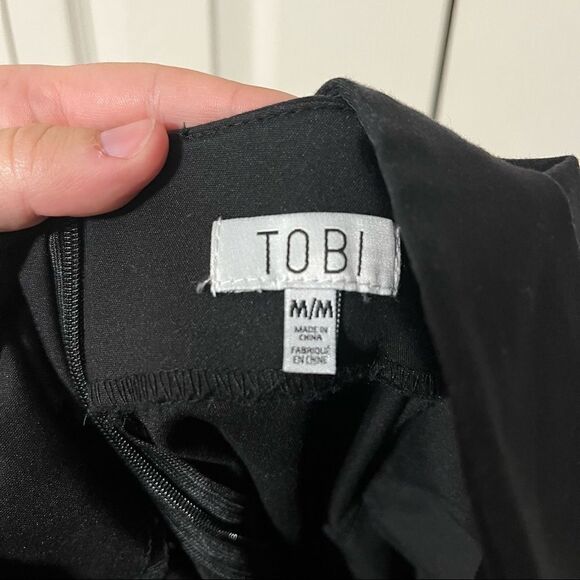 Tobi dress medium M black strapless v front little black dress EUC - Picture 7 of 8